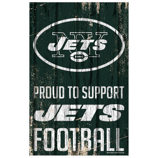 New York Jets Sign 11x17 Wood Proud to Support Design-0