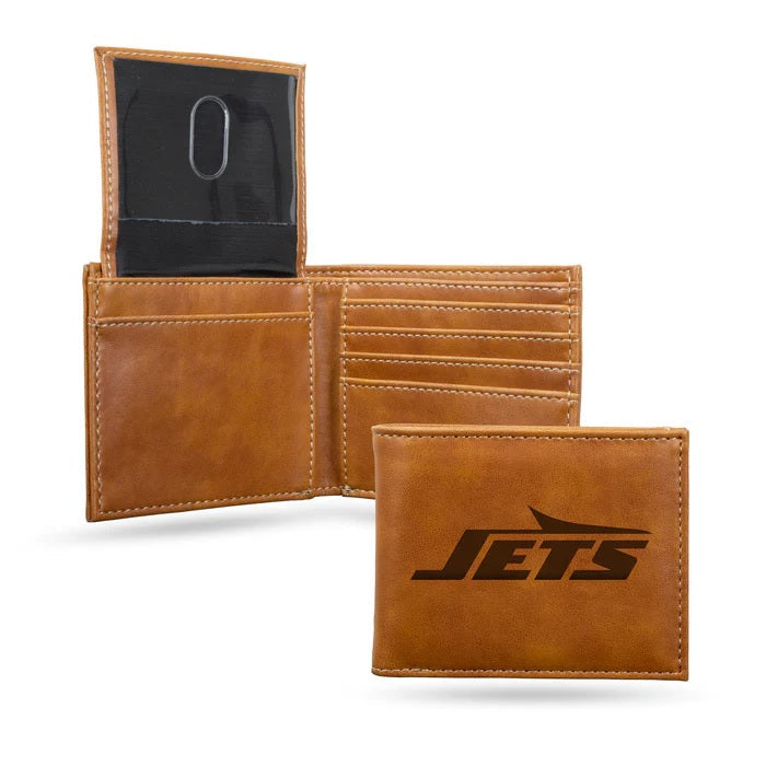 New York Jets Wallet Billfold Laser Engraved-0