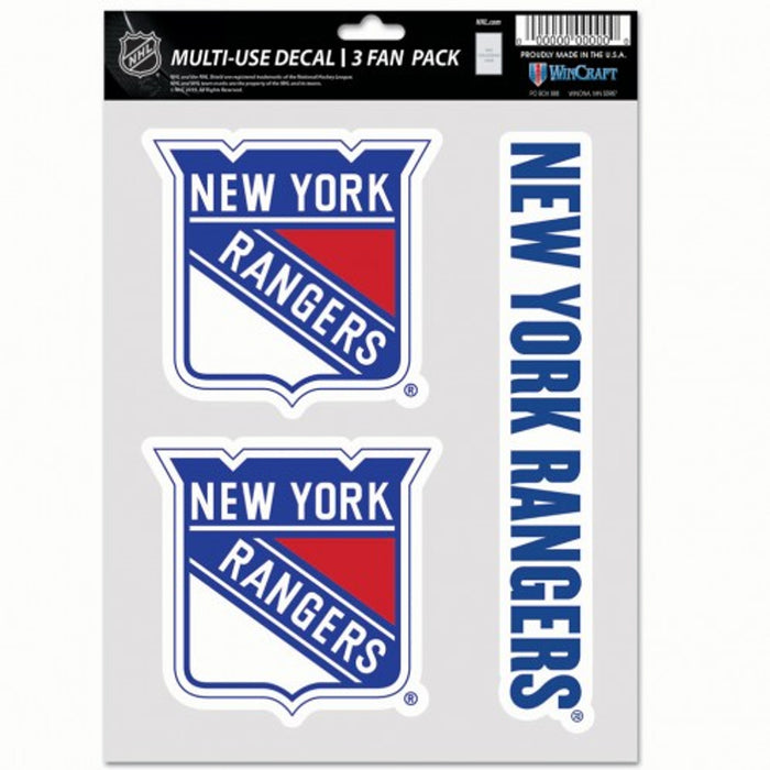 New York Rangers Decal Multi Use Fan 3 Pack-0