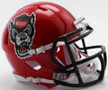 North Carolina State Wolfpack Helmet Riddell Replica Mini Speed Style Red Tuffy Design-0