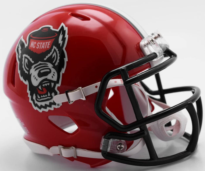 North Carolina State Wolfpack Helmet Riddell Replica Mini Speed Style Red Tuffy Design-0
