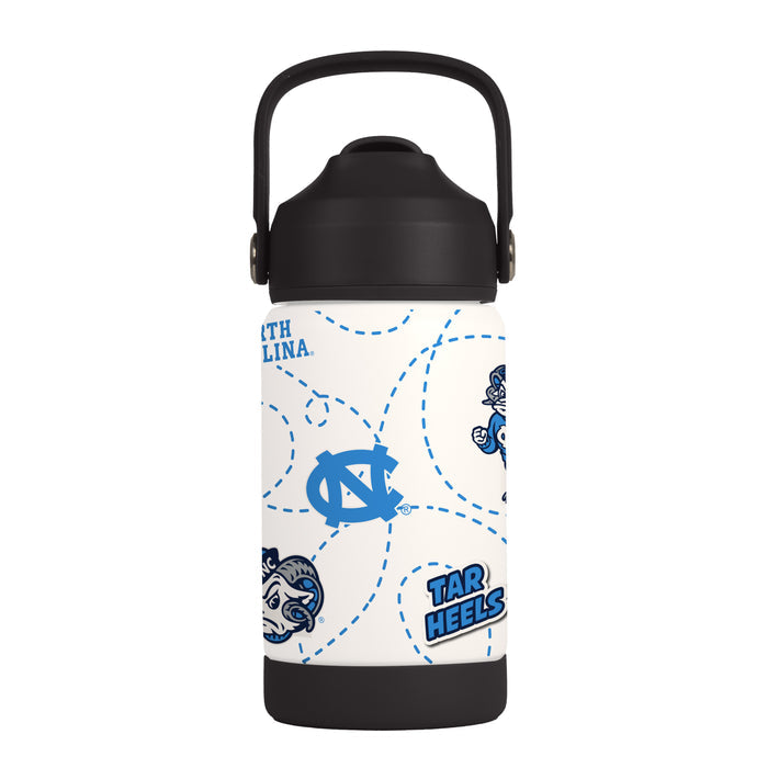 North Carolina Tar Heels Kids Bottle 12oz Stainless Steel Mascot-0