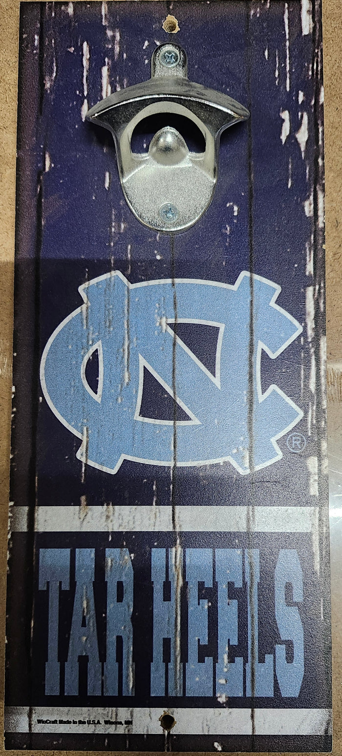 North Carolina Tar Heels Sign Wood 5x11 Bottle Opener Alternate-0