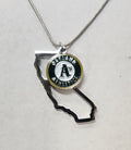 Oakland Athletics Necklace Chain with State Shape Charm CO-0