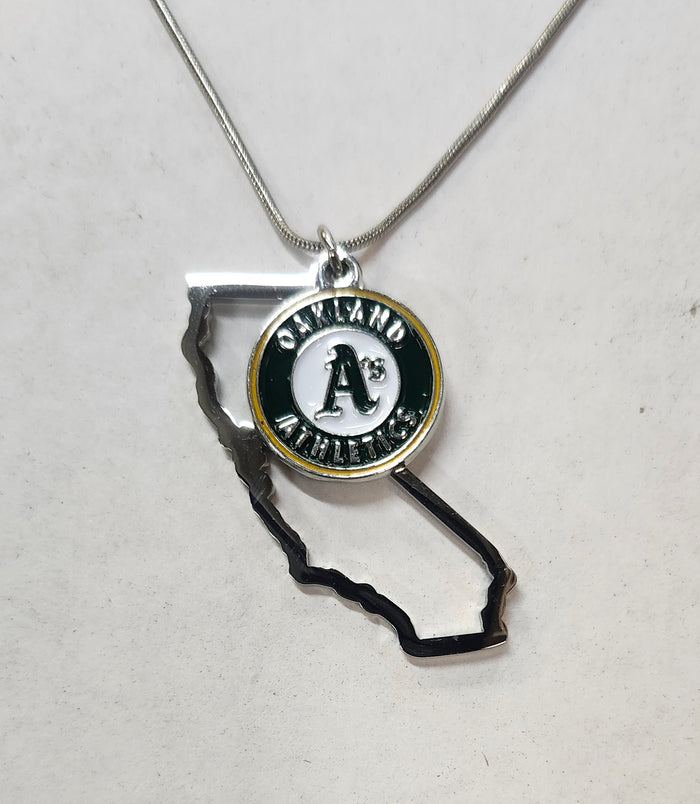 Oakland Athletics Necklace Chain with State Shape Charm CO-0