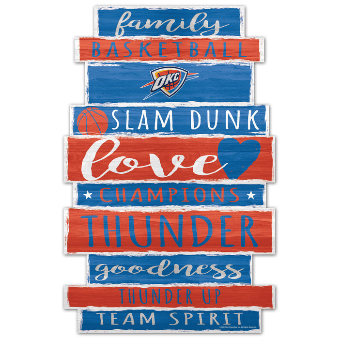 Oklahoma City Thunder Sign 11x17 Wood Family Word-0