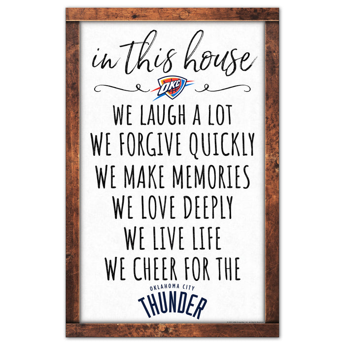 Oklahoma City Thunder Sign 11x17 Wood In This House-0