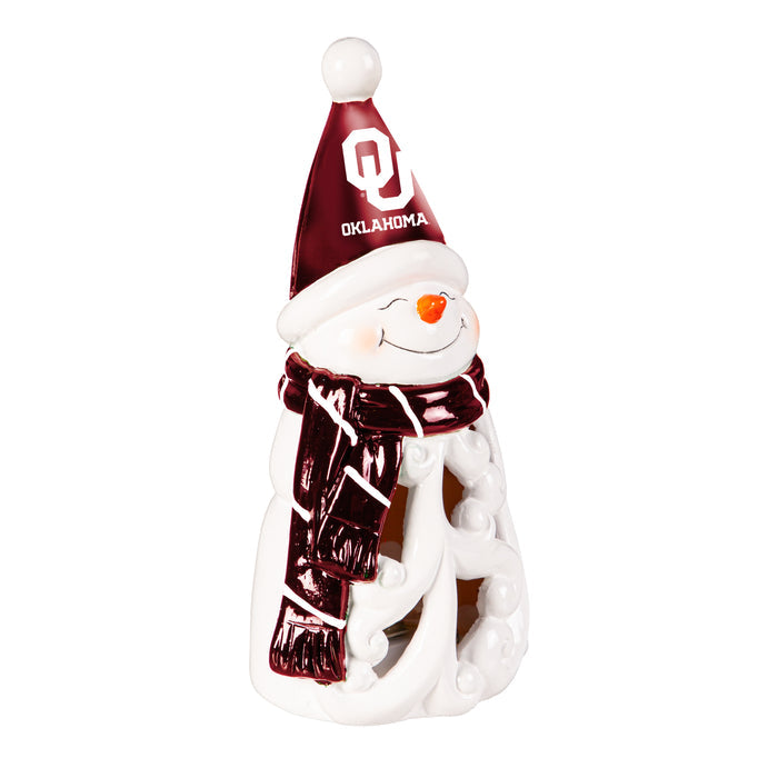 Oklahoma Sooners Statue 8 Inch LED Snowman-0