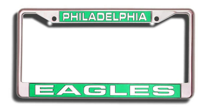 Philadelphia Eagles License Plate Frame Laser Cut Chrome-0