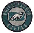 Philadelphia Eagles Sign Wood 12 Inch Round State Design-0