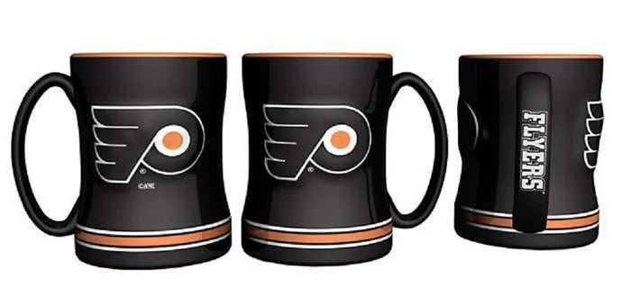 Philadelphia Flyers Coffee Mug 14oz Sculpted Relief Team Color-0