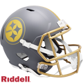 Pittsburgh Steelers Helmet Riddell Replica Full Size Speed Style Slate Alternate-0