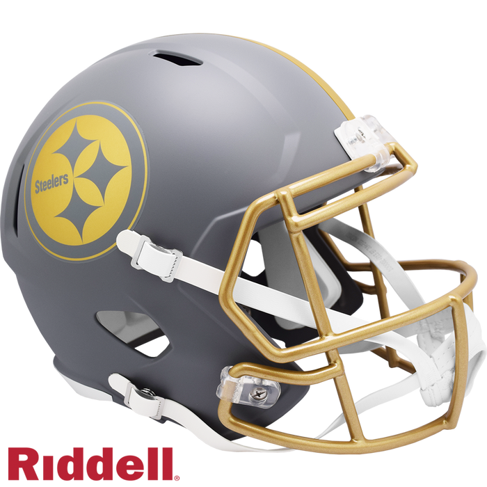 Pittsburgh Steelers Helmet Riddell Replica Full Size Speed Style Slate Alternate-0