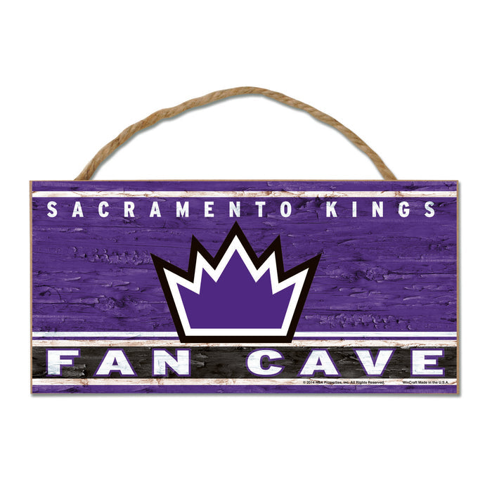 Sacramento Kings Sign Wood 5x10 with Rope Fan Cave-0