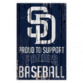 San Diego Padres Sign 11x17 Wood Proud to Support Design-0