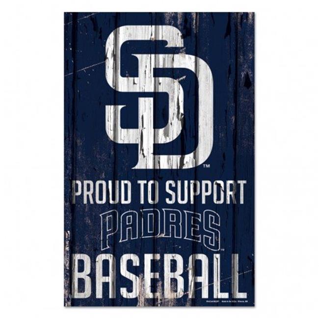 San Diego Padres Sign 11x17 Wood Proud to Support Design-0