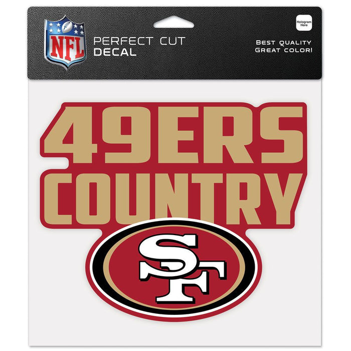 San Francisco 49ers Decal 8x8 Perfect Cut Color Slogan-0