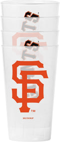 San Francisco Giants Glass Pint 16oz Plastic Clear 4 Pack-0
