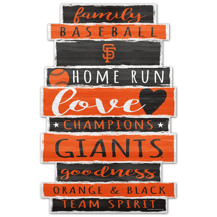 San Francisco Giants Sign 11x17 Wood Family Word-0