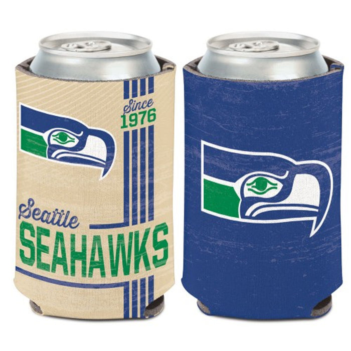 Seattle Seahawks Can Cooler Vintage Design Special Order-0