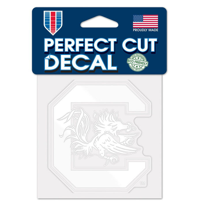 South Carolina Gamecocks Decal 4x4 Perfect Cut White-0