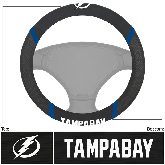 Tampa Bay Lightning Steering Wheel Cover Mesh/Stitched-0