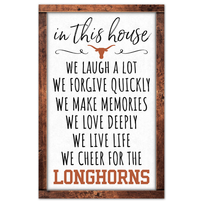 Texas Longhorns Sign 11x17 Wood In This House-0