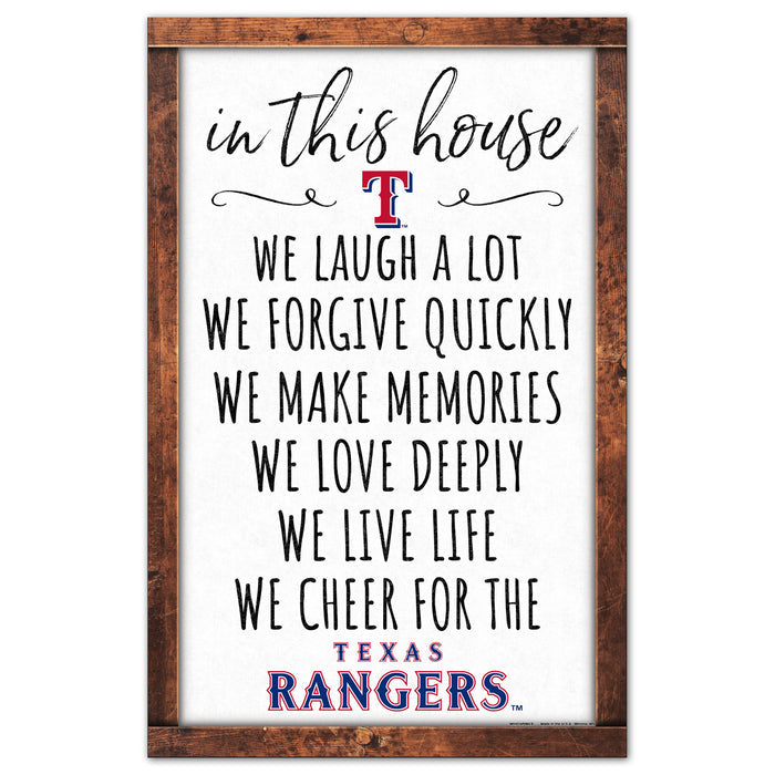 Texas Rangers Sign 11x17 Wood In This House-0