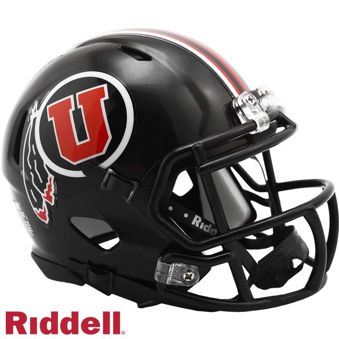 Utah Utes Helmet Riddell Replica Mini Speed Style Black-0