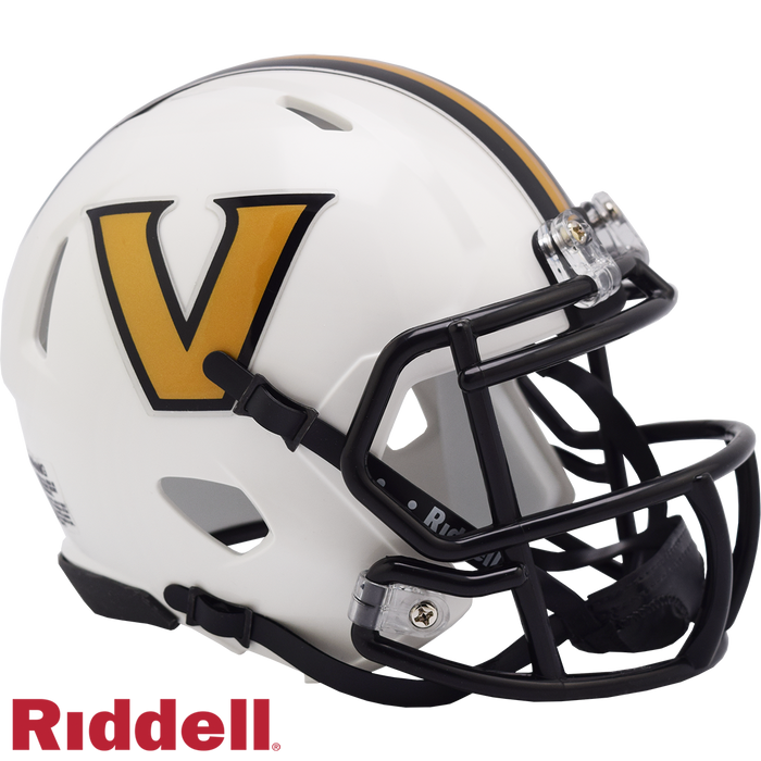 Vanderbilt Commodores Helmet Riddell Replica Mini Speed Style White-0