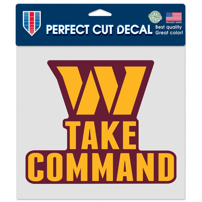Washington Commanders Decal 8x8 Perfect Cut Color Slogan-0