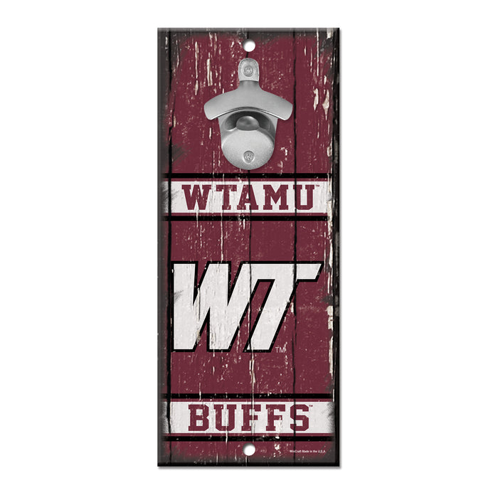 West Texas A&M Buffs Sign Wood 5x11 Bottle Opener Alternate-0