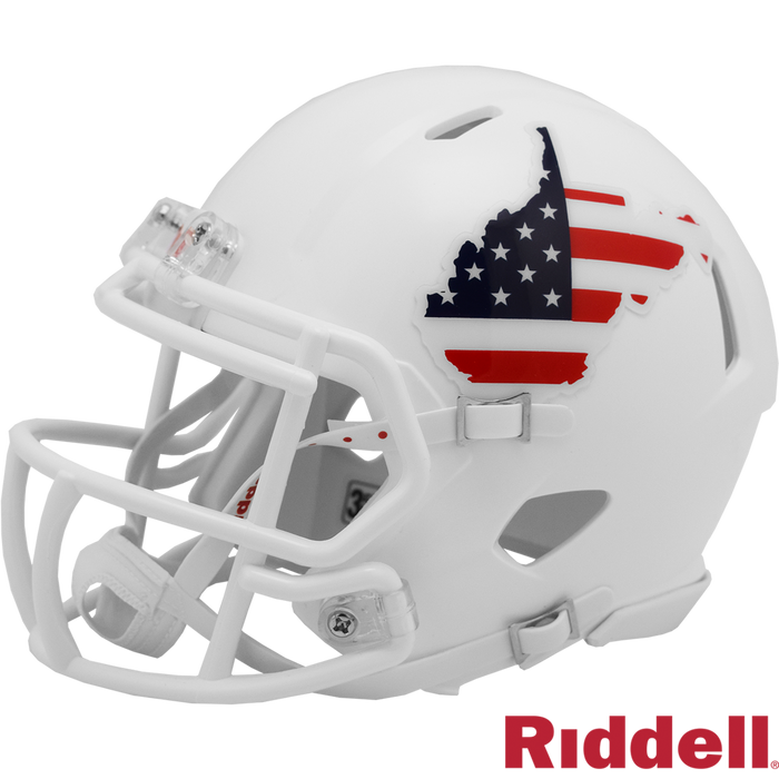 West Virginia Mountaineers Helmet Riddell Replica Mini Speed Style Stars and Strips-0