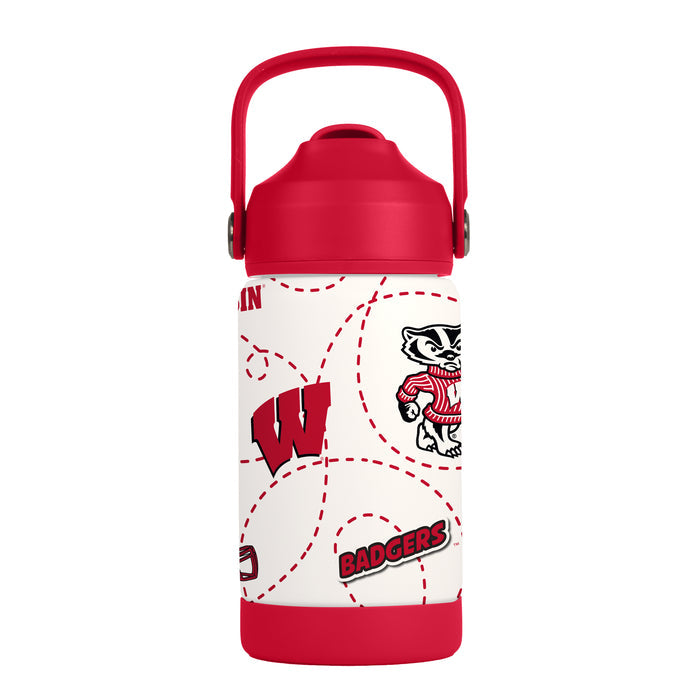 Wisconsin Badgers Kids Bottle 12oz Stainless Steel Mascot-0